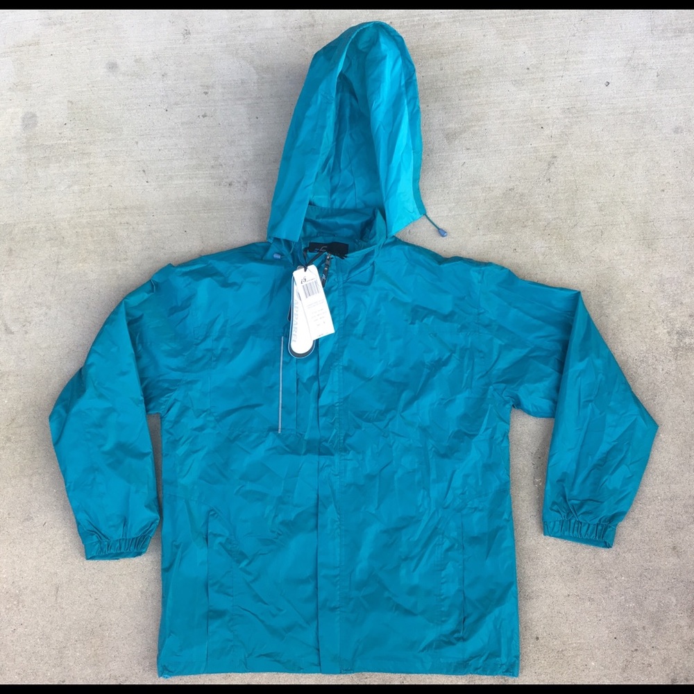 Men’s Large Bright Blue rain coat